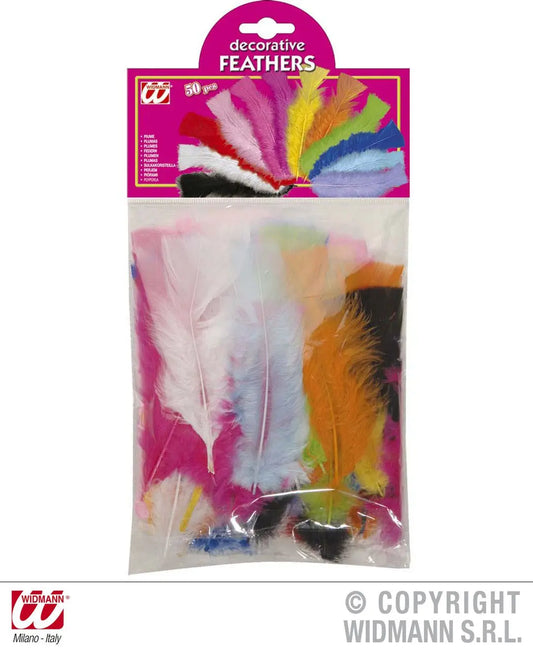 Confezione di  50 PIUME multicolor - tuttocostumi.it