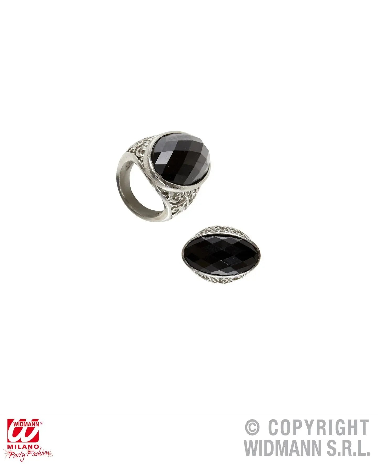 Anello GOTICO con GEMMA NERA - tuttocostumi.it