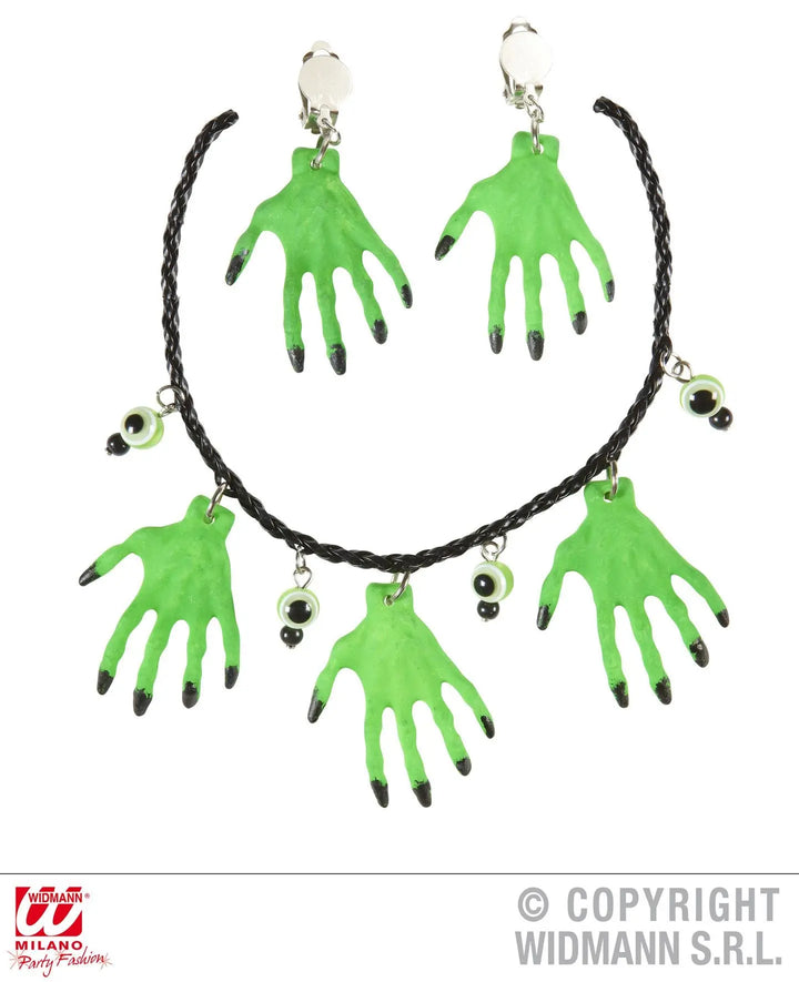 Collana e orecchini MANI di STREGA - tuttocostumi.it