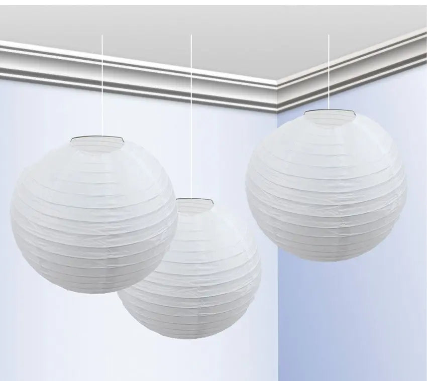 Confezione con 3 globi bianchi 25 cm - tuttocostumi.it