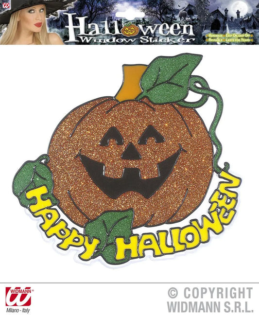 Vetrofania zucca HAPPY HALLOWEEN - tuttocostumi.it