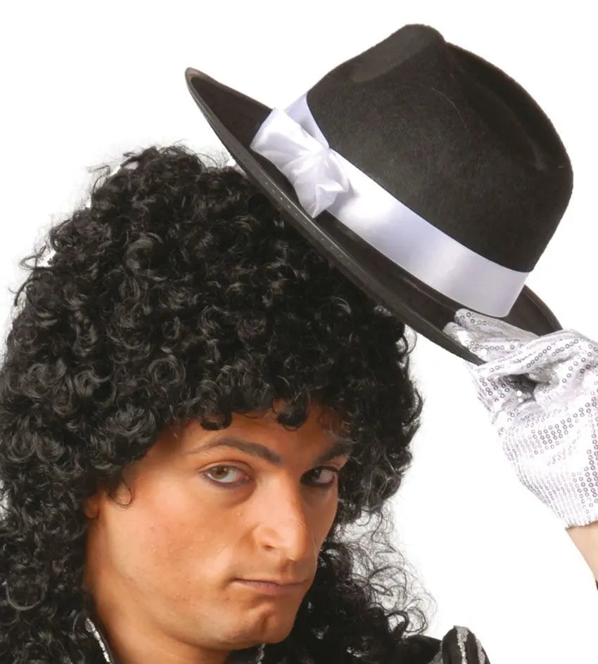 Cappello GANGSTER nero fascia bianca - tuttocostumi.it