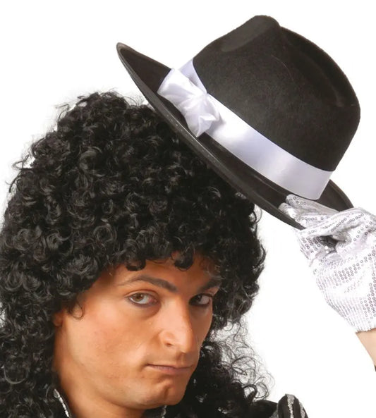 Cappello GANGSTER nero fascia bianca - tuttocostumi.it