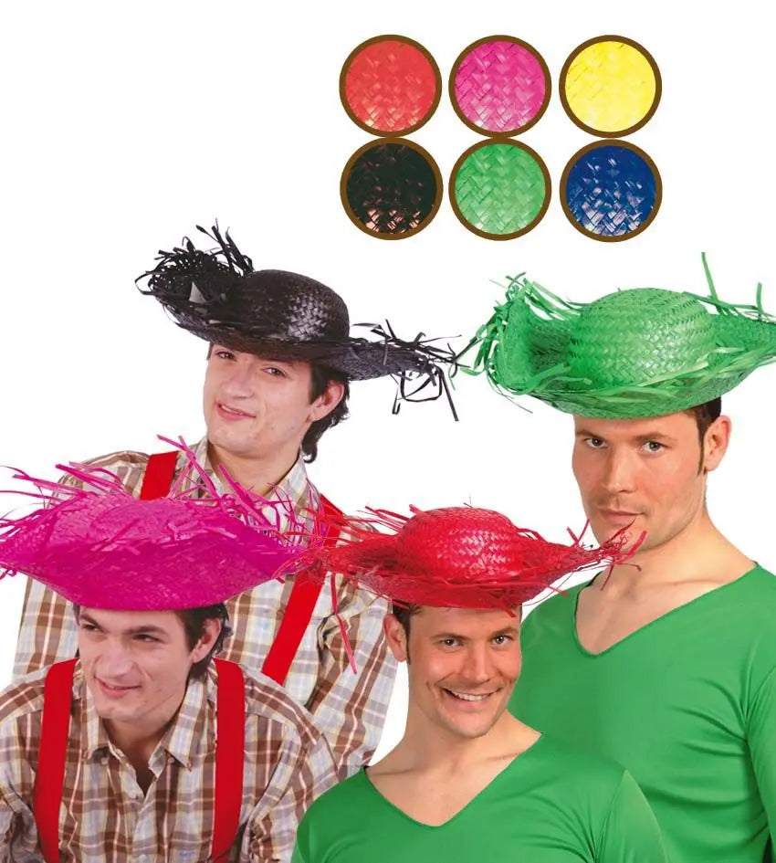 Cappello SPAVENTAPASSERI in paglia colorato - tuttocostumi.it