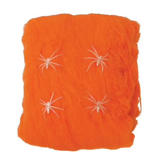 Ragnatele arancioni con ragni 60 gr. - tuttocostumi.it
