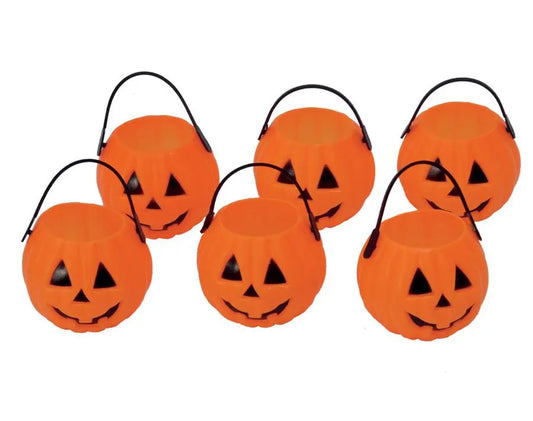 Confezione 6 secchielli zucca 7 cm - tuttocostumi.it