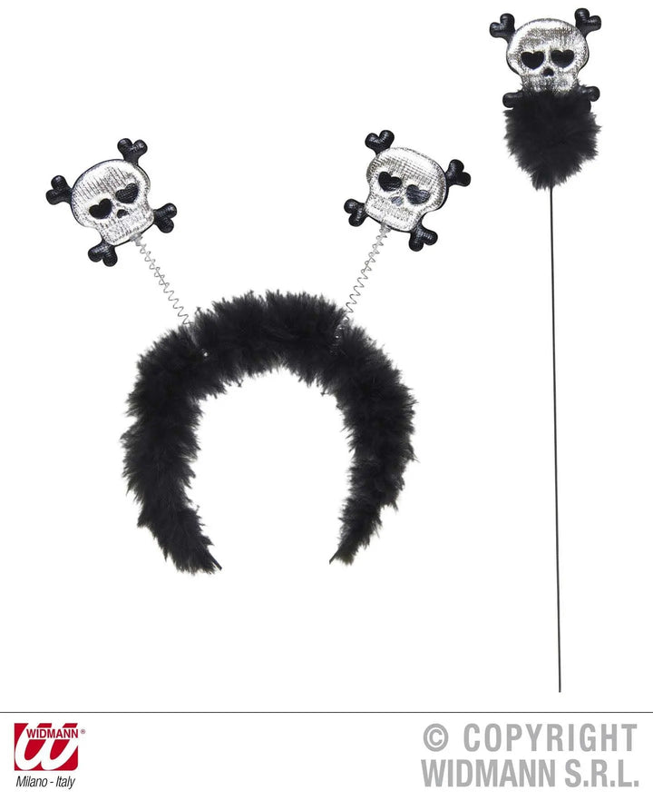 Set CERCHIETTO e BACCHETTA teschio con ossa - tuttocostumi.it