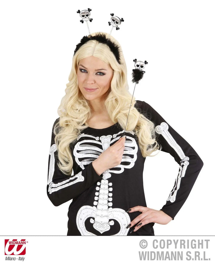 Set CERCHIETTO e BACCHETTA teschio con ossa - tuttocostumi.it