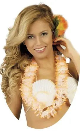 10x Collane HAWAIANE fiori chiari - tuttocostumi.it