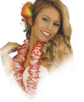 10x Collane HAWAIANE fiori chiari - tuttocostumi.it