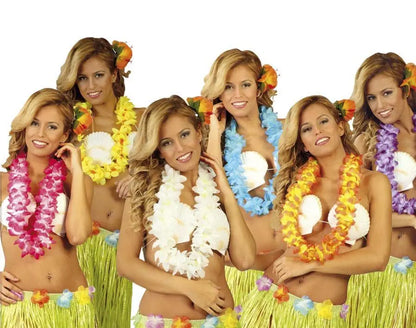 10 x Collane HAWAIANE fiori doppi - tuttocostumi.it