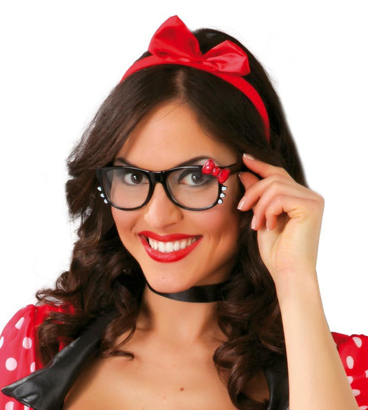 Occhiali con fiocco rosso di Guirca - tuttocostumi.it
