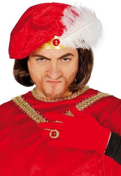 Anello con finta pietra ROSSA di Guirca - tuttocostumi.it