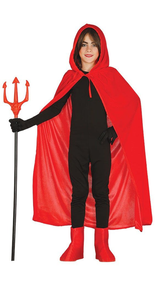 Mantello con cappuccio rosso 100 cm di Guirca - tuttocostumi.it
