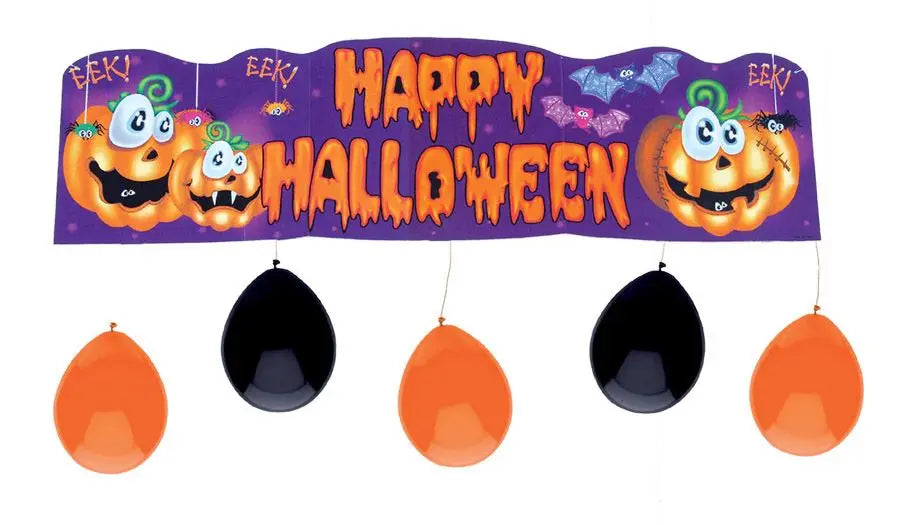 INSEGNA happy halloween con PALLONCINI - tuttocostumi.it