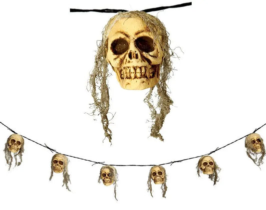 Ghirlanda teschi con capelli - tuttocostumi.it