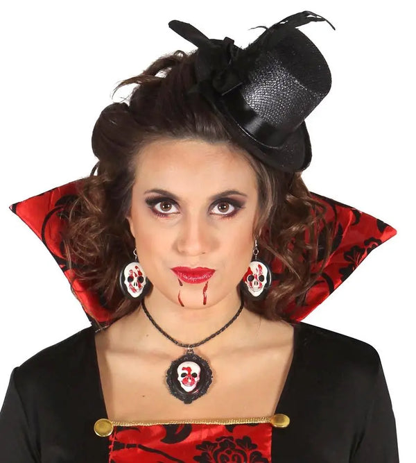 Collana e orecchini TESCHIO INSANGUINATO - tuttocostumi.it