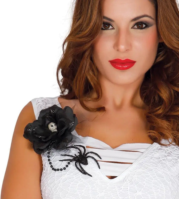 Fiore nero con ragno - tuttocostumi.it
