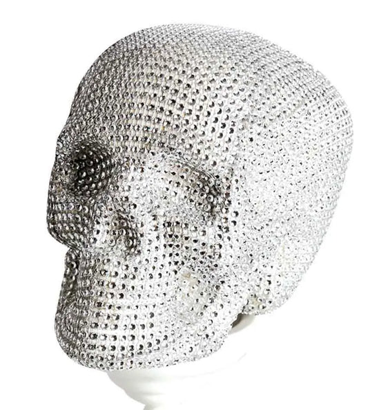 Teschio brillantini argento 20 cm - tuttocostumi.it