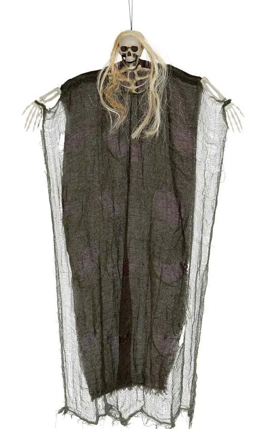 Scheletro con capelli 120 cm da appendere - tuttocostumi.it