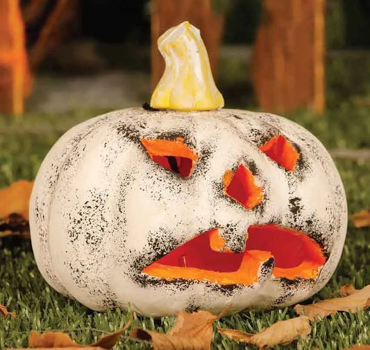 Zucca bianca con luce 13 cm - tuttocostumi.it