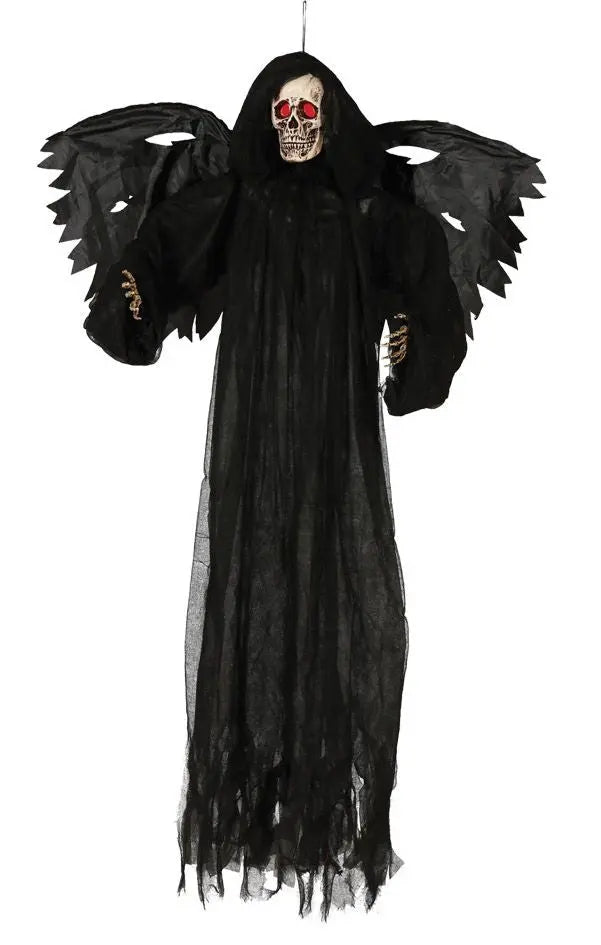 Scheletro nero con ali e luci 165 cm - tuttocostumi.it