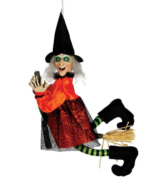 Strega con luci suono e movimento da appendere - tuttocostumi.it