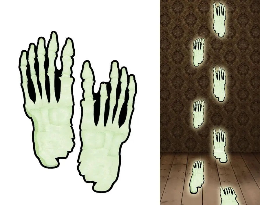 15 Impronte piedi scheletro fluorescenti - tuttocostumi.it