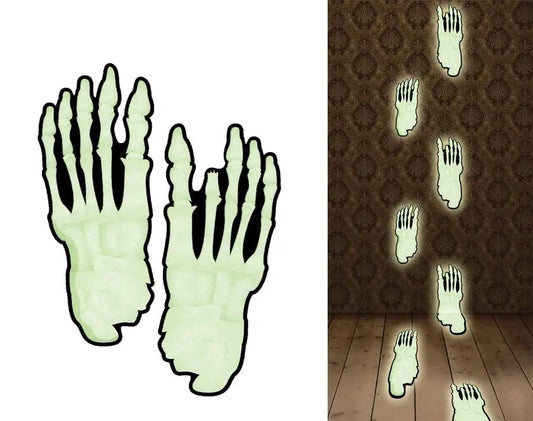 15 Impronte piedi scheletro fluorescenti - tuttocostumi.it