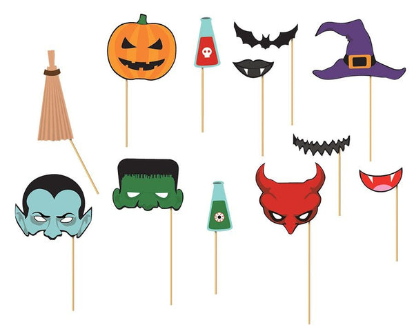 Set PHOTO BOOTH HALLOWEEN 12 pezzi di Guirca - tuttocostumi.it