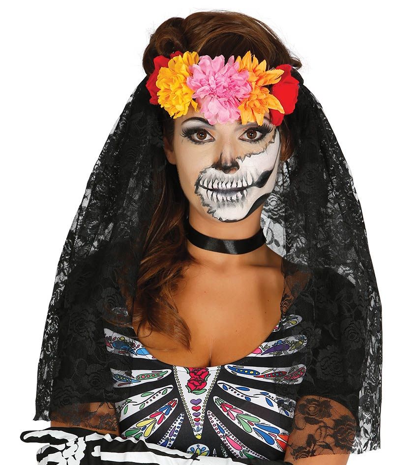 Cerchietto con FIORI MULTICOLORE di Guirca - tuttocostumi.it