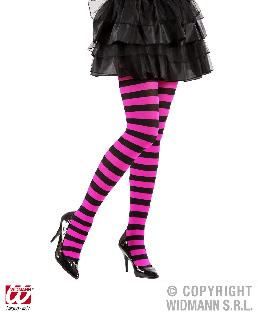 Collant rigati NERO-ROSA (70 den) - tuttocostumi.it