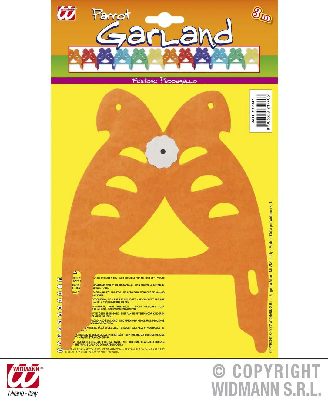 Festone PAPPAGALLO 3 m - tuttocostumi.it