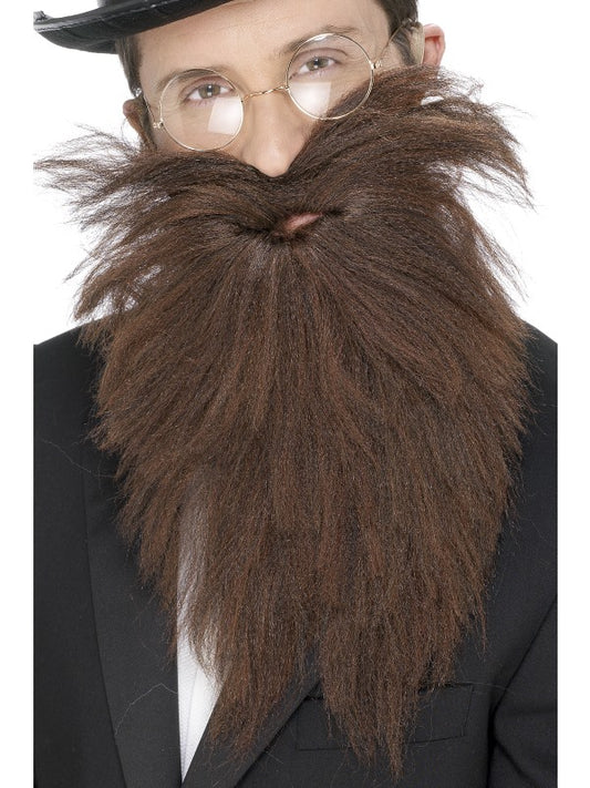 Barba lunga castana scalata con baffi di Smiffys - tuttocostumi.it