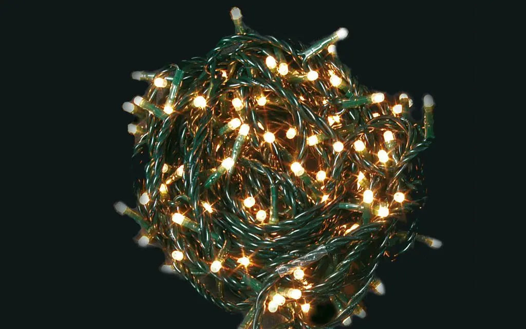 Ghirlanda con 100 mini lampadine bianche - tuttocostumi.it