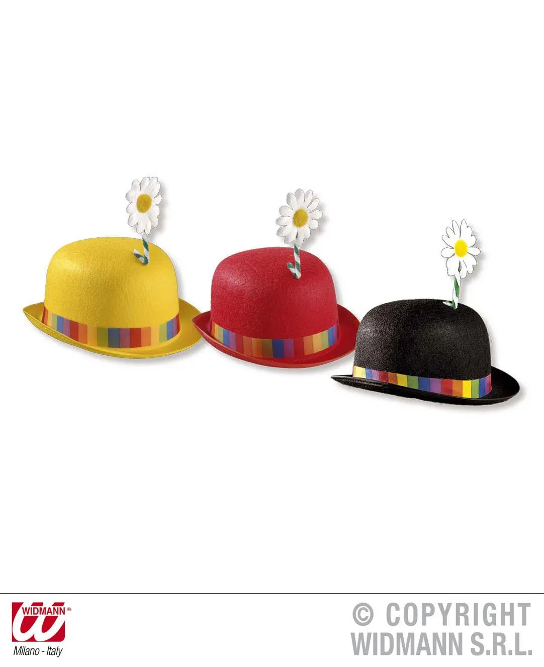 Bombetta CLOWN CON FIORE in feltro - tuttocostumi.it