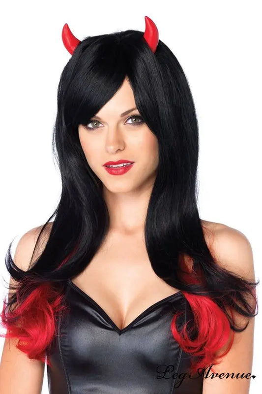 Parrucca DEMONA con corna - tuttocostumi.it