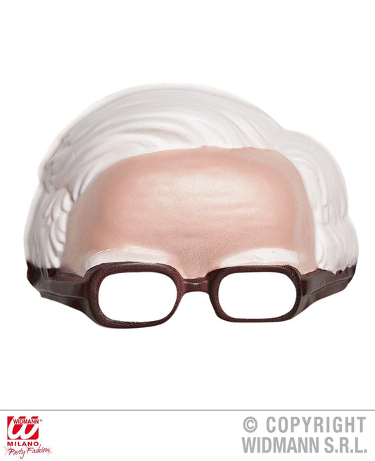 Maschera MEZZA TESTA capelli bianchi - tuttocostumi.it