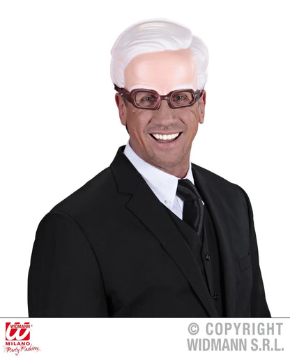 Maschera MEZZA TESTA capelli bianchi - tuttocostumi.it