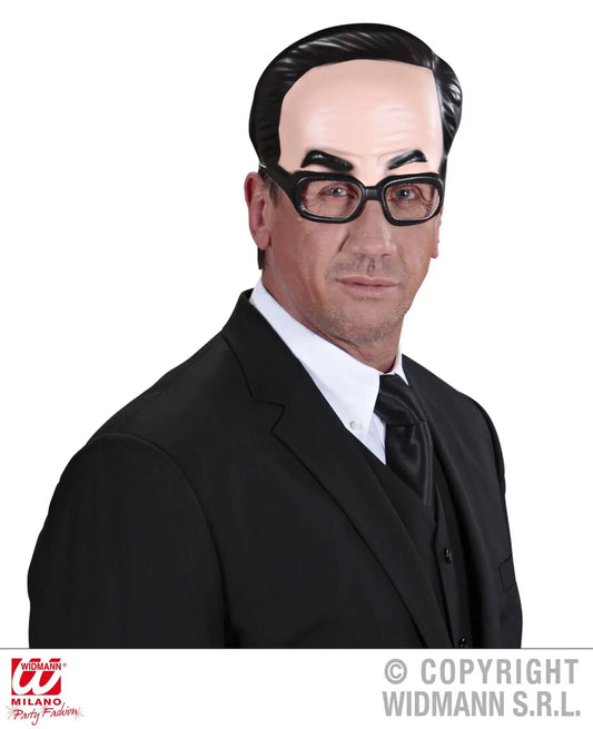 Maschera MEZZA TESTA capelli neri - tuttocostumi.it