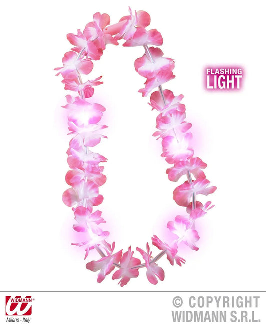 Collana HAWAIANA LUMINOSA rosa - tuttocostumi.it