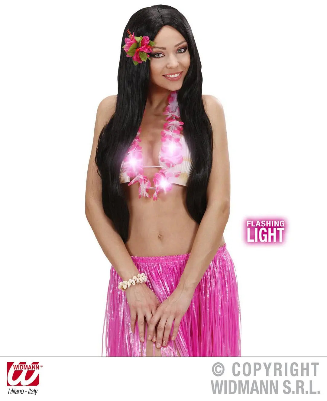 Collana HAWAIANA LUMINOSA rosa - tuttocostumi.it