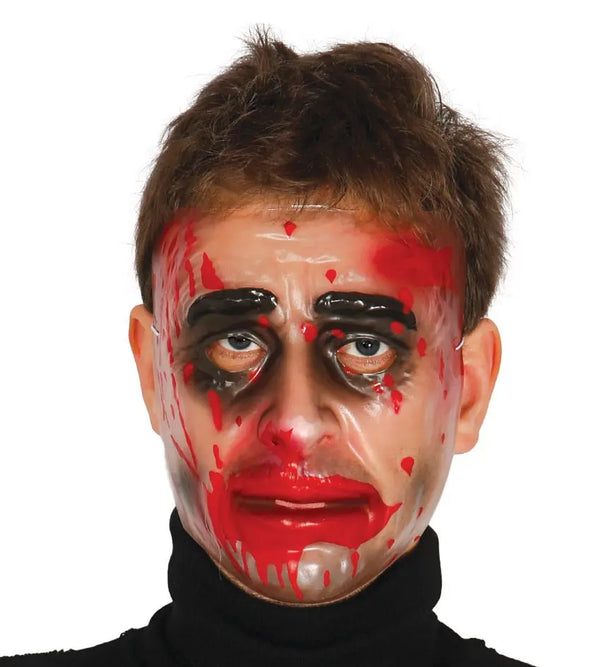 Maschera trasparente uomo con sangue - tuttocostumi.it