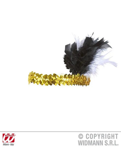 Fascia CHARLESTON in PAILLETTES con MARABOU - tuttocostumi.it