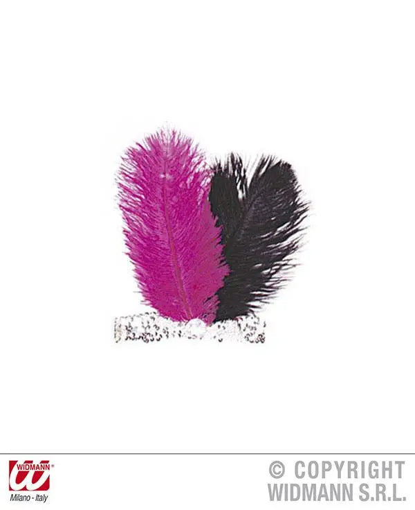 Fascia CHARLESTON paillettes colorate, gemma e 2 PIUME - tuttocostumi.it