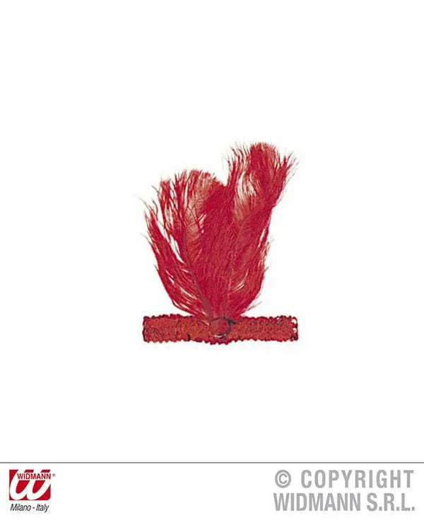 Fascia CHARLESTON paillettes colorate, gemma e 2 PIUME - tuttocostumi.it