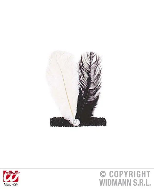 Fascia CHARLESTON paillettes colorate, gemma e 2 PIUME - tuttocostumi.it