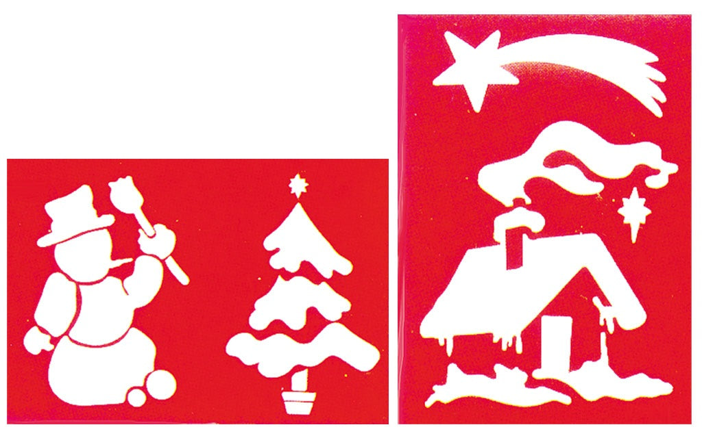 Confezioni di due STENCIL PUPAZZO e CASA 35 X 25 cm di Guirma - tuttocostumi.it