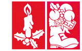 Confezioni di due STENCIL CANDELA e SCARPONE 35 X 25 cm