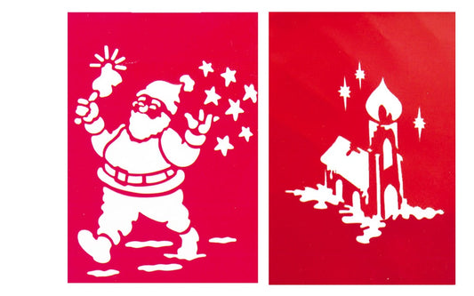 Confezione due STENCIL BABBO e CHESETTA 34 X 24 cm di Guirma - tuttocostumi.it